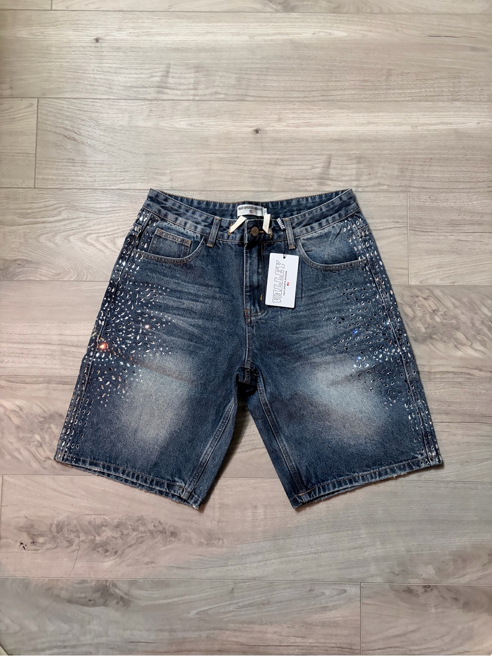 Mens Vale rhinestone jorts